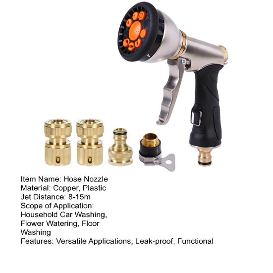 Handheld Hose Nozzle 9 Adjustable Patterns Hose Spray Nozzle Heavy Duty