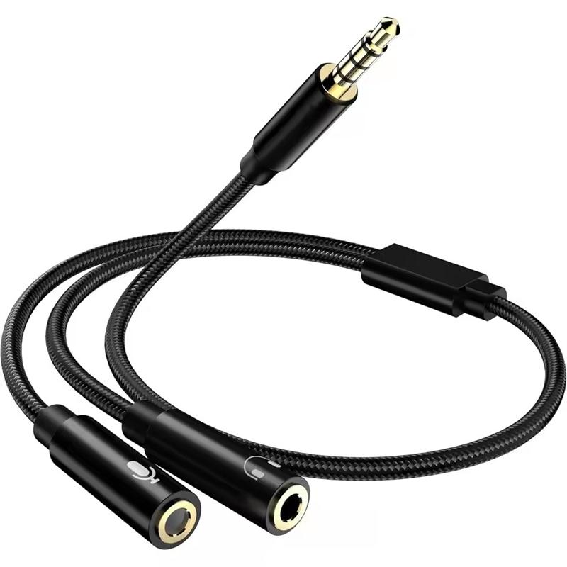 Headphone Splitter Audio Cable Adapter Jack 3.5mm Male to 2 Female Earphone Y Splitter Extension Cord for Phone Laptop PS5 MP3