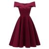 Women Vintage Princess Floral Lace Cocktail V-Neck Party Aline Swing Dress