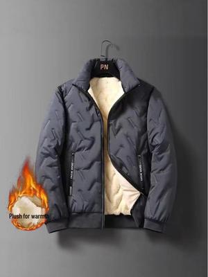 Veste d'hiver épaisse à manches en agneau coupe-vent pour homme grande taille
