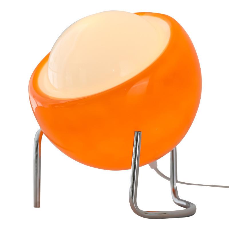 Japanese Bauhaus Egg Tart Glass Table Lamps Nordic Modern Bedroom Bedside Living Room Home Decor Desk Lamp Atmosphere LED Lights