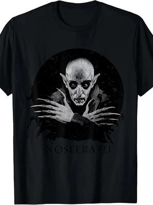 Vampir Halloween T-Shirt - Cooler Gothic Grafikdruck mit Nosferatu Design, 100