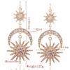 Big Luxury Sun Moon Stars Drop Earrings Rhinestone Punk Earrings for Women Jewelry Boho Vintage Statement Earrings
