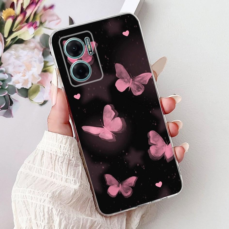 For Xiaomi Redmi Note 11E 5G Case Popular Flower Love Heart Soft Silicone Capa Back Cover For Xiaomi Redmi 10 11 Prime 5G Bumper