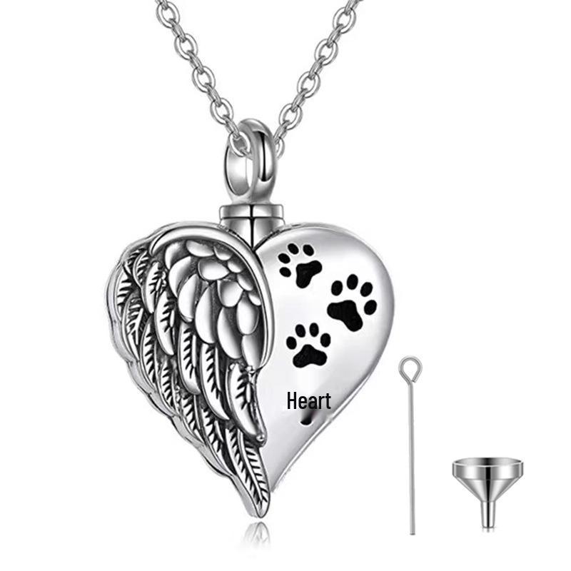 

Разноцветное ожерелье-урна для праха питомца в форме сердца из титановой стали