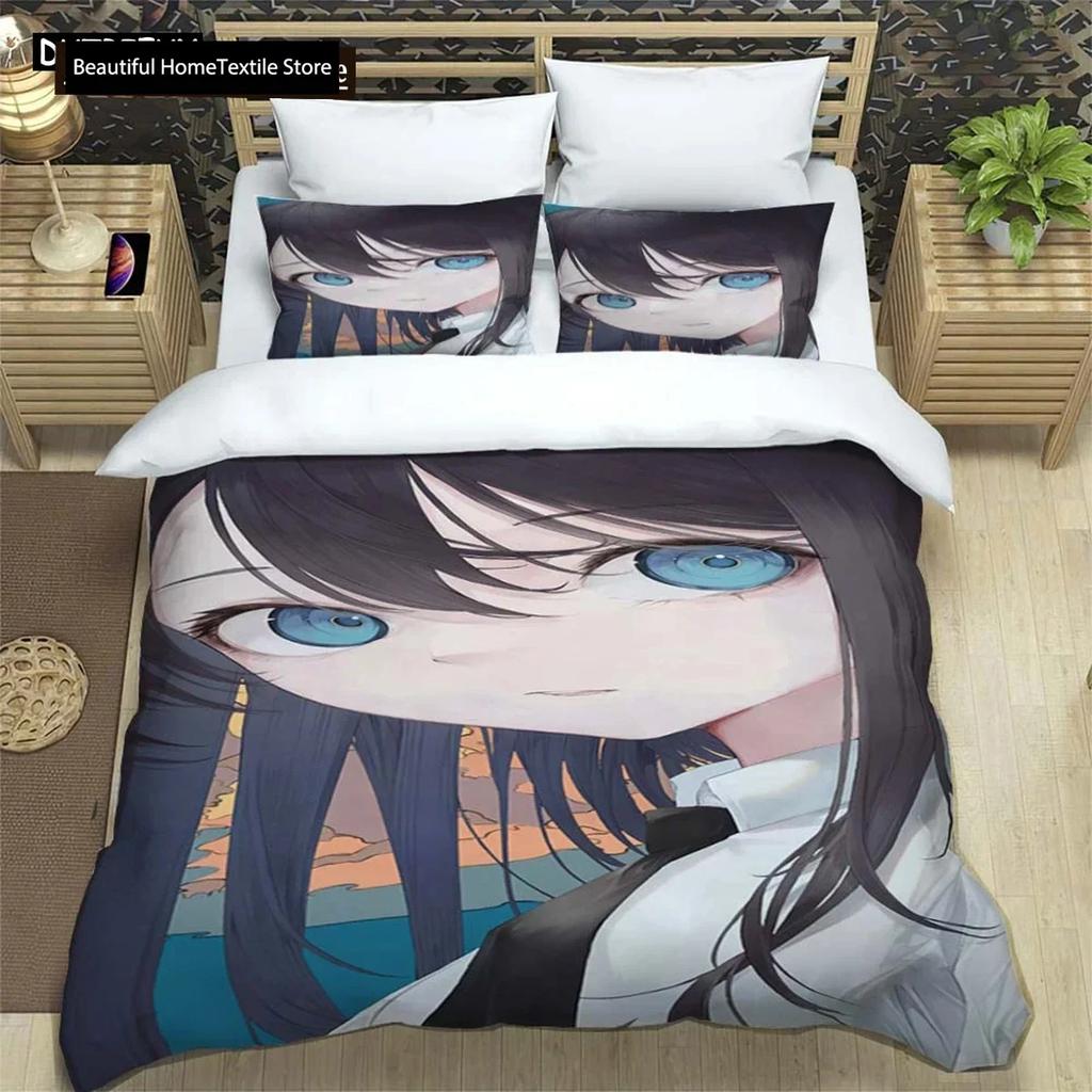 Cartoon Beautiful Girl Digital Printing Polyester Bedding Set Girl Bedding Set Teenager Bedding Set Gift Bed Cotton