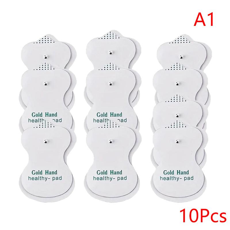 10 шт. Самоклеящиеся электроды-стикеры, сменные накладки для электрического стимулятора мышц, пластыри для массажа, акупунктуры, проводящие