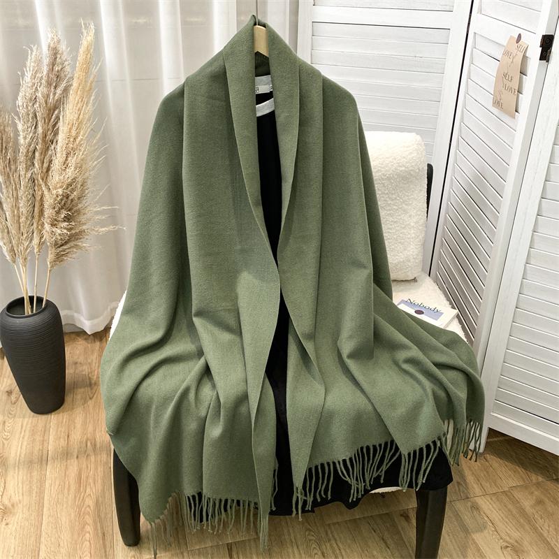 Luxury Brand Solid Women Cashmere Scarf Autumn Winter Warm Shawls Wraps Men Pashmina Tassels Scarves Female Foulard Poncho Stole