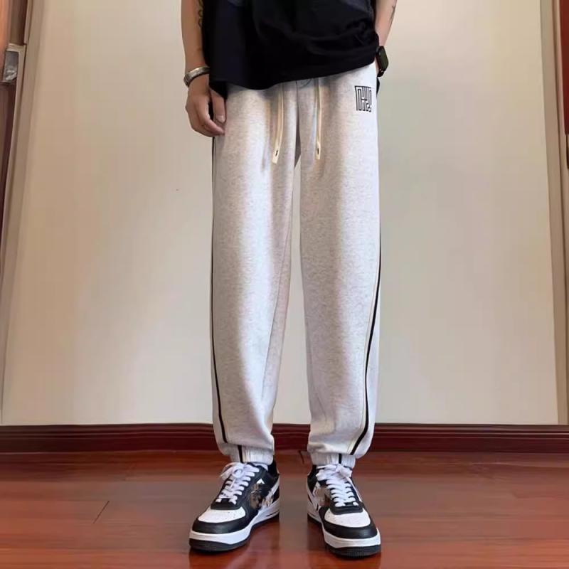 

Весенне-летние новые модные повседневные брюки, американские свободные повседневные спортивные брюки, повседневные универсальные однотонные спортивные штаны большого размера 4XL серый