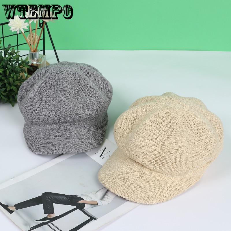 

Women s Beret Summer Korean Style Versatile Octagonal Hat Fashionable Autumn and Winter Thin Beret чорний