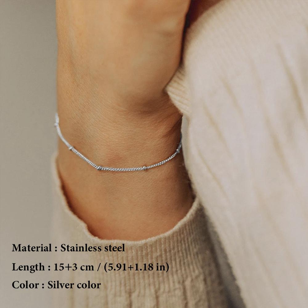 

SUNIBI цепочка из нержавеющей стали для женщин, золотого цвета, тонкое колье, цепочка из бисера, ювелирные изделия, оптовая продажа, дропшиппинг