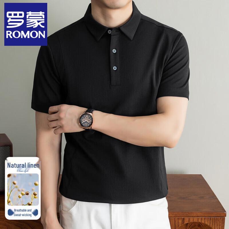 Luomeng Men s Ice-Feel Linen Blend Polo Shirt 58