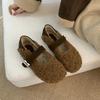 Fashion Color Matching Women's Flats  2024 Hot Sale Ladies Shoes Buckle StrapCasual Flat Shoes New Short Plush Flat Low Heels