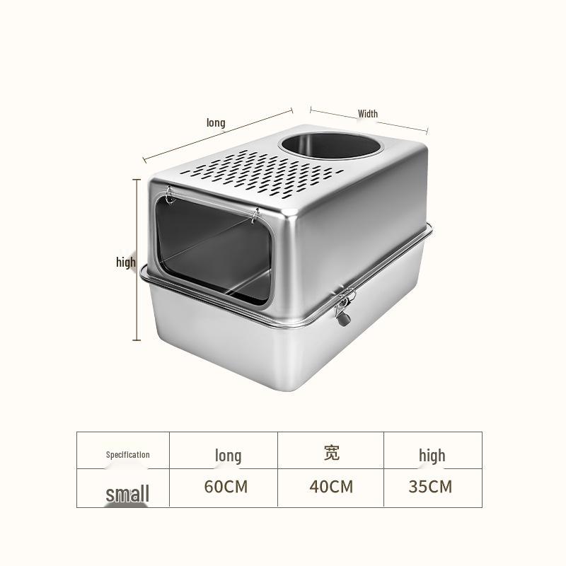 Extra-Large Anti-Splash Fully Enclosed Detachable 2-in-1 Cat Litter Box Round Top Opening