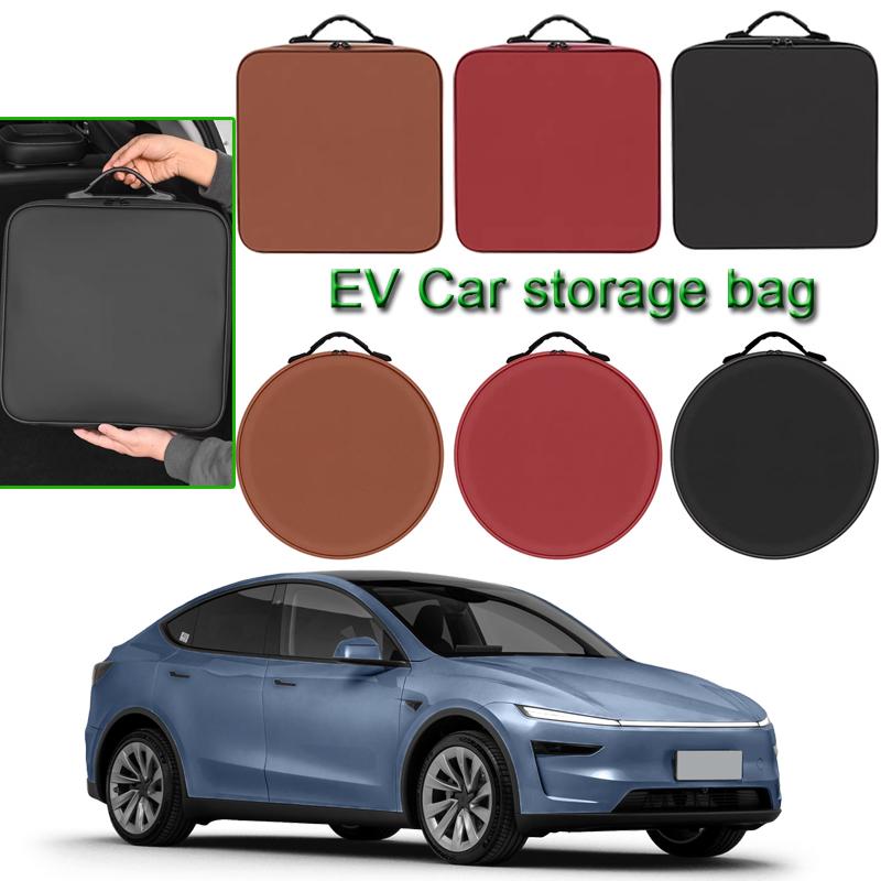 Portable EV Car Charging Cable Storage Box Fit For Tesla Model 3 Y S X Electric Vehicle Charger Cables Carry Bag Waterproof