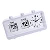 Classical Retro Mechanical Alarm Clock with Manual Flipped Calendar Date Day Time Display for Living Room or Office