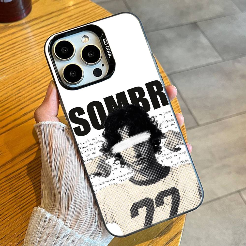 SMB 12to12 Singer S-Sombr-r Phone Case For iPhone 16 17 15 14 12 13 Pro Max Black Candy Matte Shockproof Cover iPhone16promax