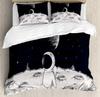Space Theme Astronaut 3D Print Bedding Set Cozy Duvet Cover King Queen Twin Single Size Birthday Gift Boy Girl Kid Bedroom Decor