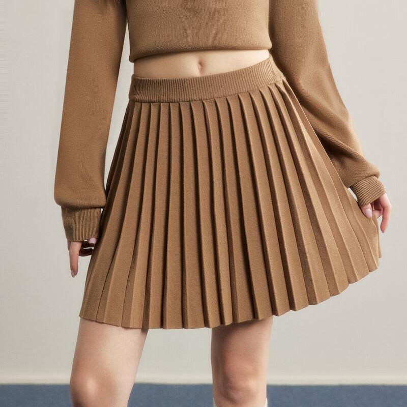 UNIFREE American Retro Academy Style High-Waist Pleated Skirt S