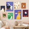 Modern Funny Cute Animals Duck Cats Rabbit Wall Art Canvas Painting Nordic Posters And Prints Nursery Pictures Living Room Decor