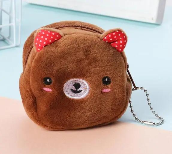 Women's Cute Coin Wallet Cartoon Soft Plush Small Coin Purse Bag for Women Penguin Animal Zippper Coin Money Card Purses Cases