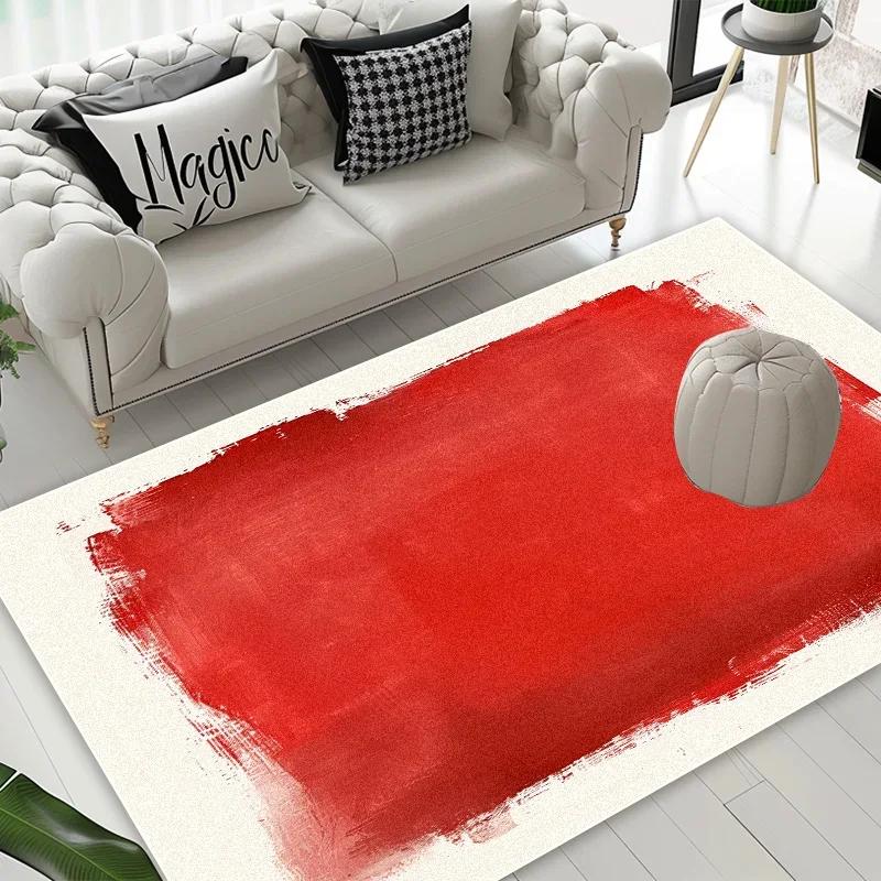 Nordic Abstract Light Luxury Living Room Carpet Solid Color Simple Non-slip Bedroom Rug Big Size Fluffy Decoration Home Foot Mat