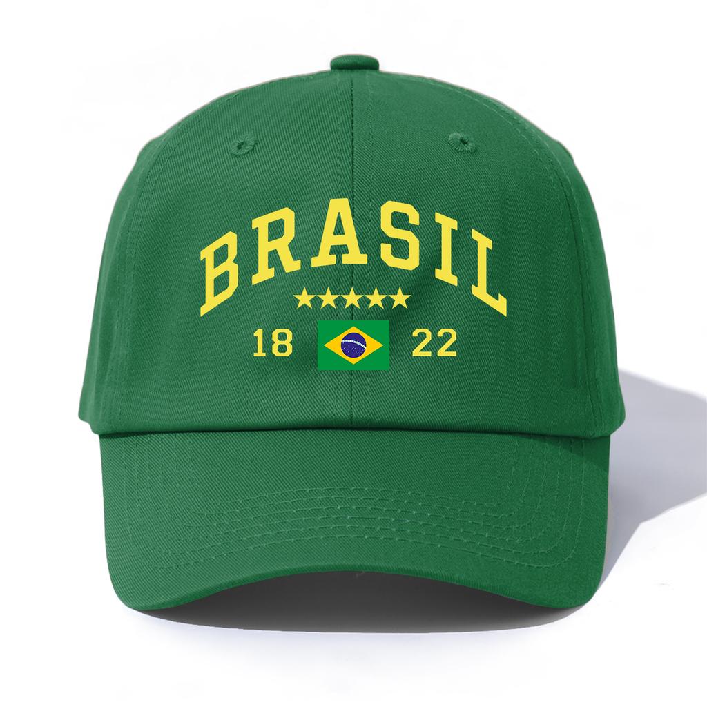1pc BRASIL Print Baseball Cap for AdultsMinimalist Retro Style Casual Soft Adjustable Dad HatPerfect As Gift