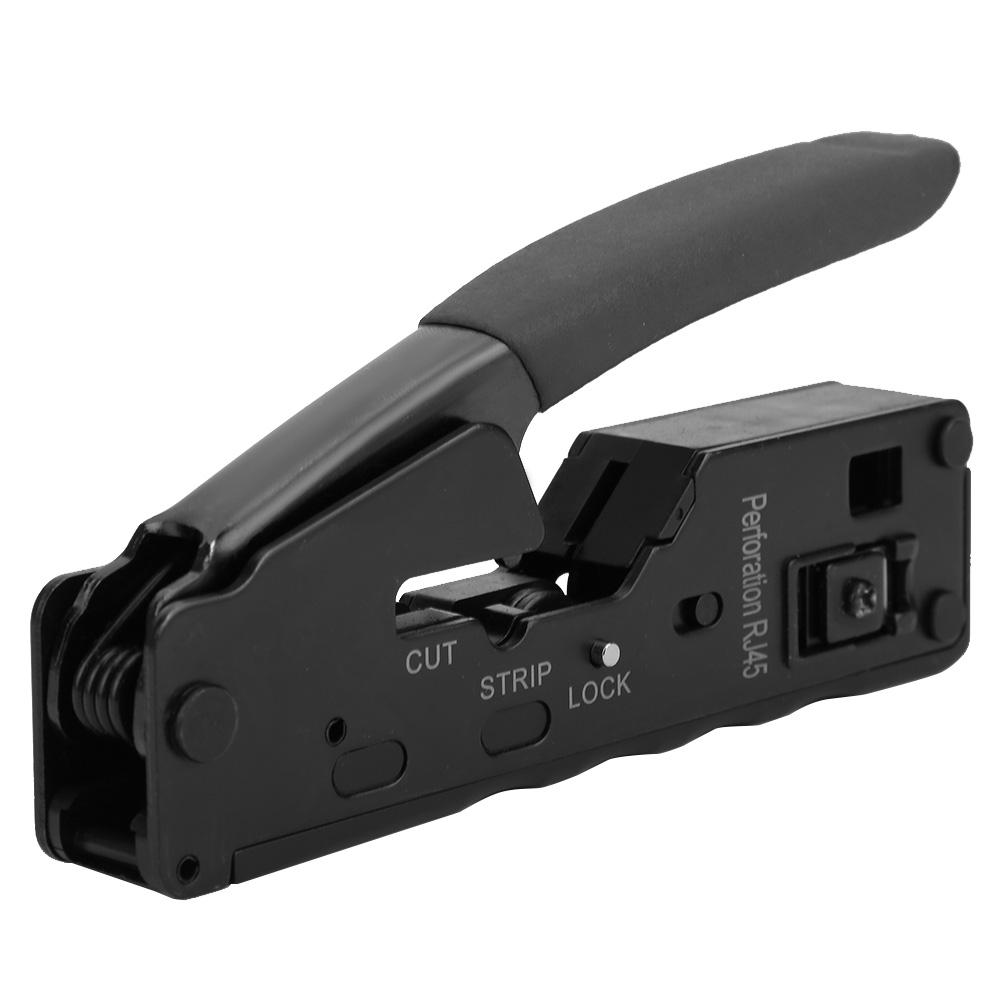 

Network Wire Crimper Stripper Cutter Crystal Head Crimping Tool for CAT5 CAT6 CAT7Black
