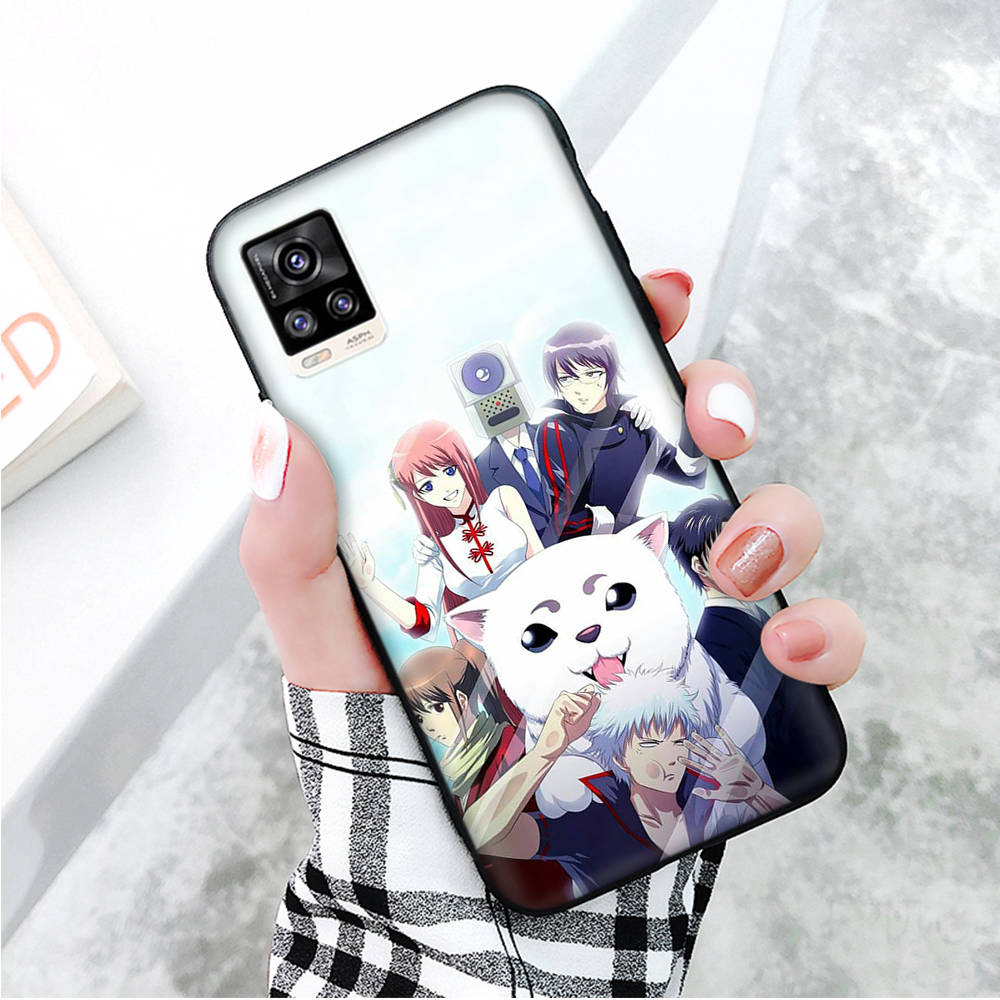 Black Case for Xiaomi Redmi 13C Note 9 iPhone XR 7 8 14 15 11 12 13 X XS Pro Max Samsung A25 S23 S24 FE Ultra Plus GINTAMA