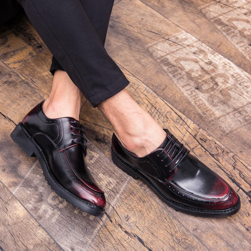 Fashion Men's Formal Leather Shoes Fashionable Minimalist Lace Up Style Outdoor Leisure Business Party Walking Men's Wedding Shoes