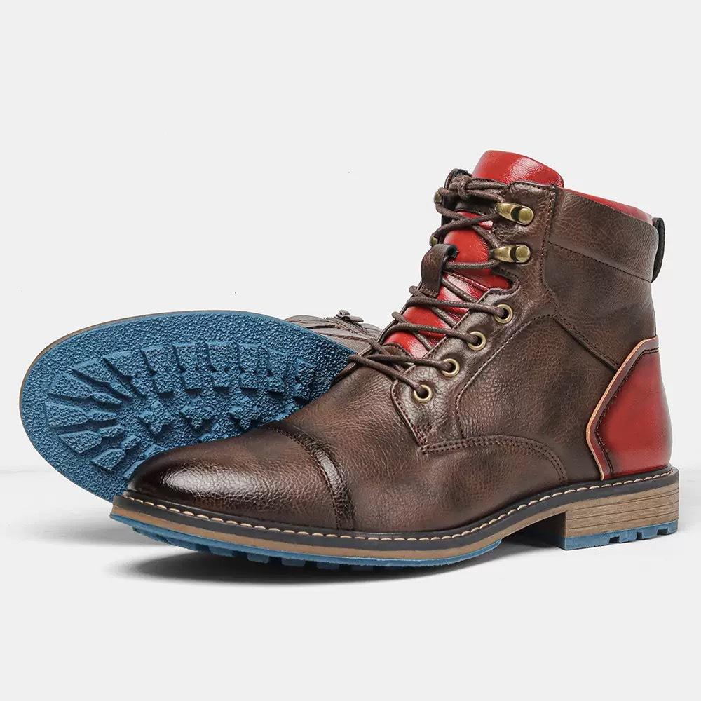 Big Yards Herren Stiefeletten Winter Leder Warme Schuhe Große Größe Herrenschuhe