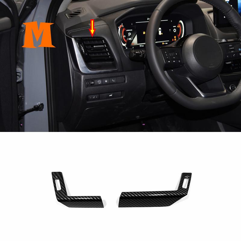 For Nissan X-Trail XTrail T33 Car Front Dashboard Air Conditioner Outlet AC Vent Decor Cover  2022 ABS Carbon