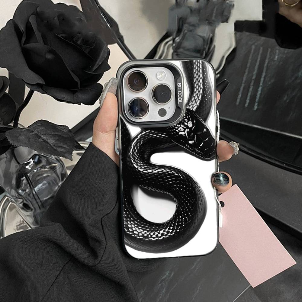 Snake Classic Phone Case For IPhone 16 17 15 14 12 13 Pro Max Black Color Shockproof Cover