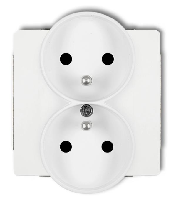 Deco Gniazdo Podwójne Z/U 2X2P+Z Biały Dgpr-2Zp
