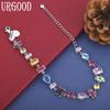 925 Sterling Silber AAA Zirkon Seitenkette Exquisites Armband Geschenk Schmuck