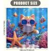 Tenda da Doccia Stampata Gatto Subacqueo Opere d'Arte Animali Colorate Per Decorazione Bagno Bambini