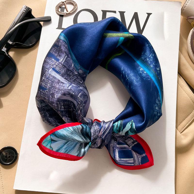 Luxury Brand 100% Real Silk Scarf Women Square Neck Tie Shawls Wraps for Ladies Foulard Scarves Pashmina Female Hijab Bandana