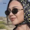 Rimless Oval Sunglasses Female Vintage  Small Frame Sun Glasses Women Fashion Clear Ocean Lens Sunglass Shades UV400