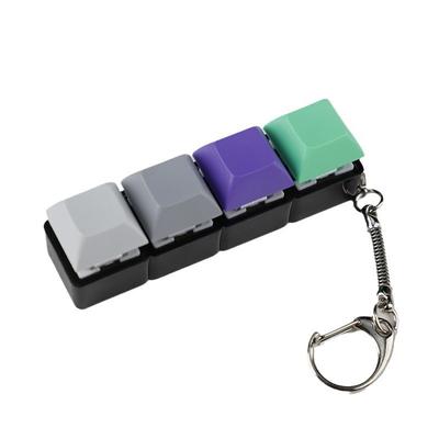 4 Tuşlu Mekanik Klavye Tuş Oyuncak Anahtarlık Parti Stres Giderici Kendin Yap Fidget Düğme Tuş Kapağı Fidget Klavye Oyuncakları Parmak Klavyesi