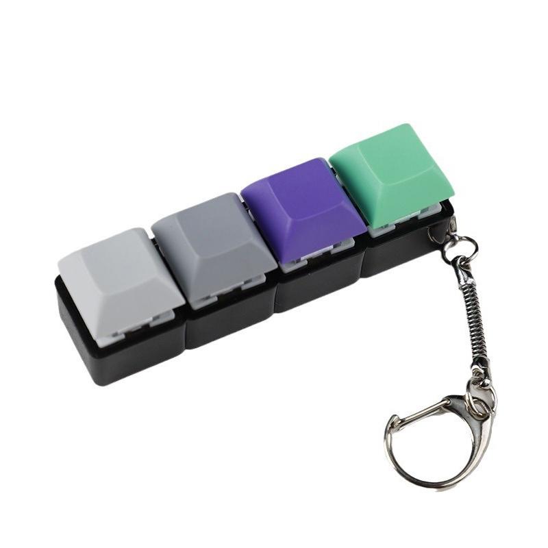 4-Keys Mechanical Keyboard Key Toy Keychain Party Stress Relief Diy Fidget Button Keycap Fidget Keyboard Toys Finger Keyboard