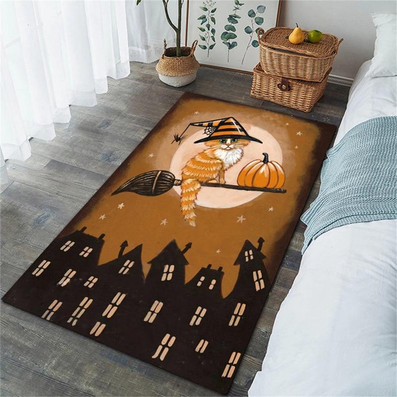 Cartoon Cat Pattern Large Carpet Decoration Room Living Room Home Floor Mat Handsome Mage Cat Bedroom Room Decoration Carpet