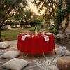 Nappe ronde 180 cm Nelsonn rouge