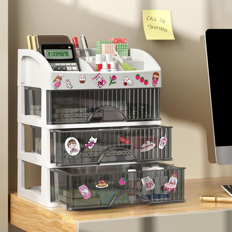 Portable Sturdy PP Drawer Cabinet Home Accessory for Desktop Organization Stylish for Various Office Items Storage