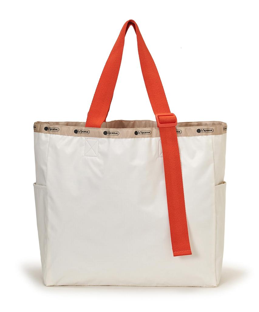 LG HANDLE ADJ Webbing TOTE/1872/Meringue/Mandarin