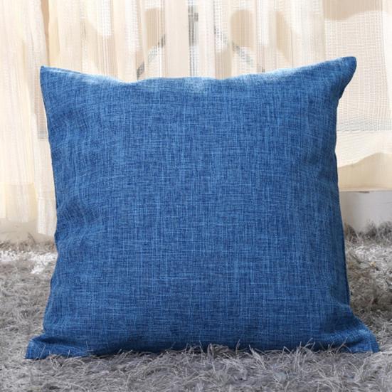 Square Linen Solid Color Soft Pillow Case Sofa Bed Cover Cushion Home
