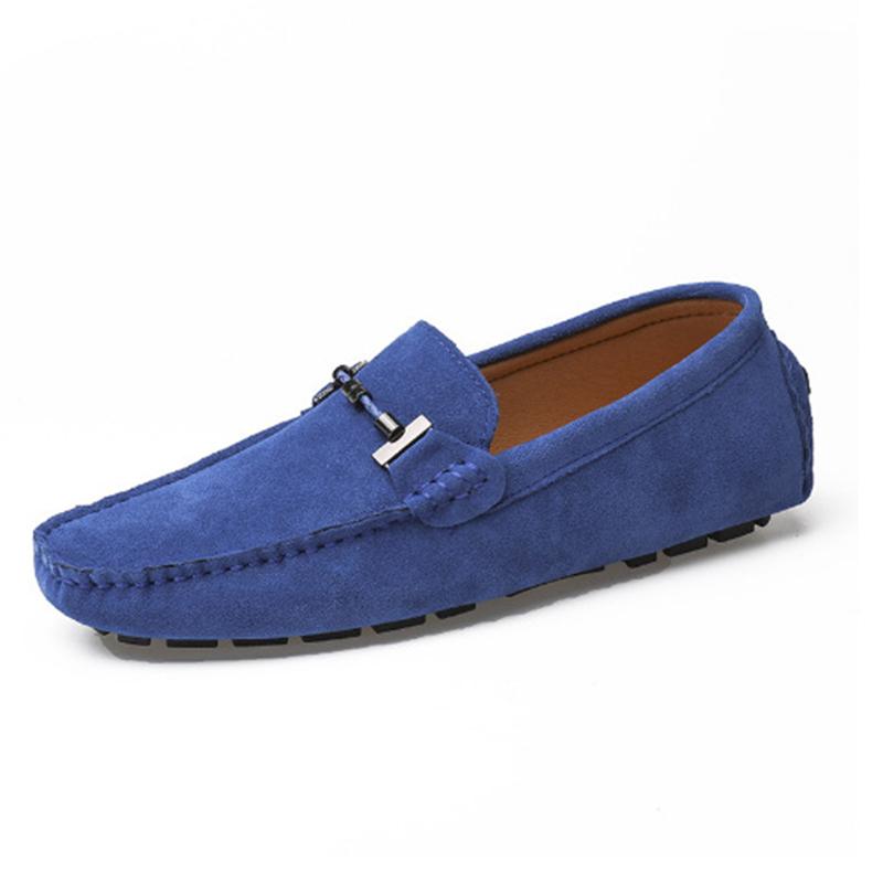 Spring/Summer Korean Edition Large Size Bean Shoes, Casual Leather Shoes, Genuine Leather, Handsewn Lazy Man's Footwear, Men's Shoes