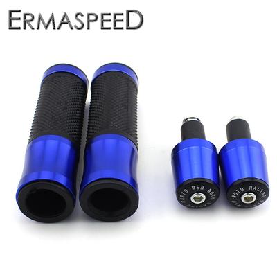 7/8 inch Motorfiets Handvatten Met Bar End Dop Racing Moto CNC Aluminium&Rubberen Motorfiets Stuurhandvatten Motorfiets