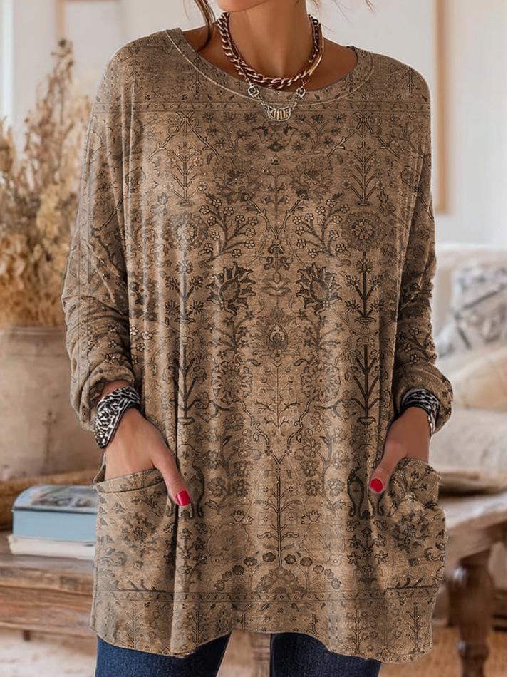 

Plus Size Floral Long-sleeved Top - Trendy Women s Fashion (2026) 3X-Large