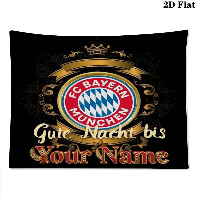FC Bayern Munchen Custom Name Wall Tapestry Aesthetic Wall Hanging Printed Fabric Blanket Decorative Tapestries for Bedroom Living Room Home Decor