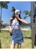 Damen High-Waist Denim Minirock - 2024 Sommer Schlankmachende A-Linie mit Elastischen Anti-Expositions-Shorts